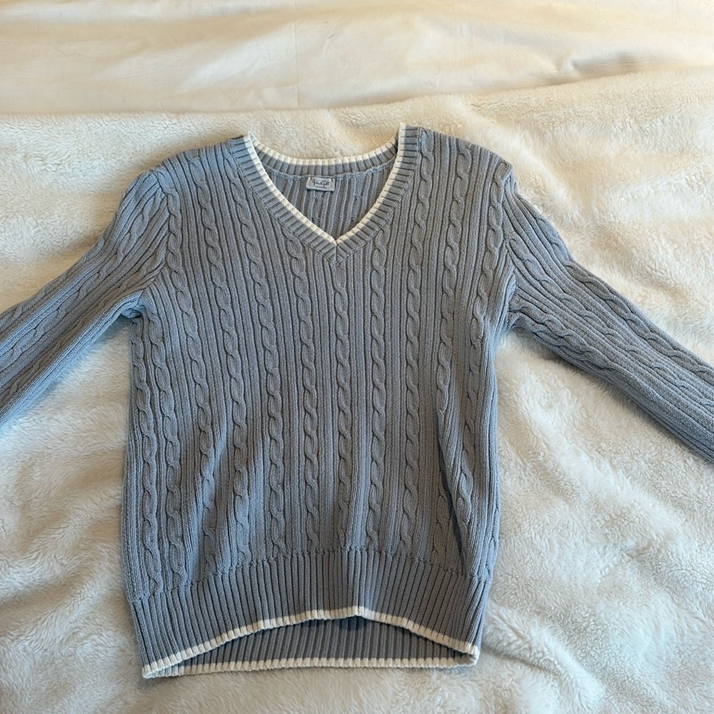 Brandy Melville cable stitch light blue sweater
